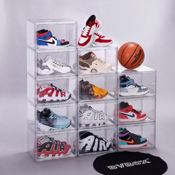 12 Packs Drop Side Acrylic Stackable Shoe Organizer -3