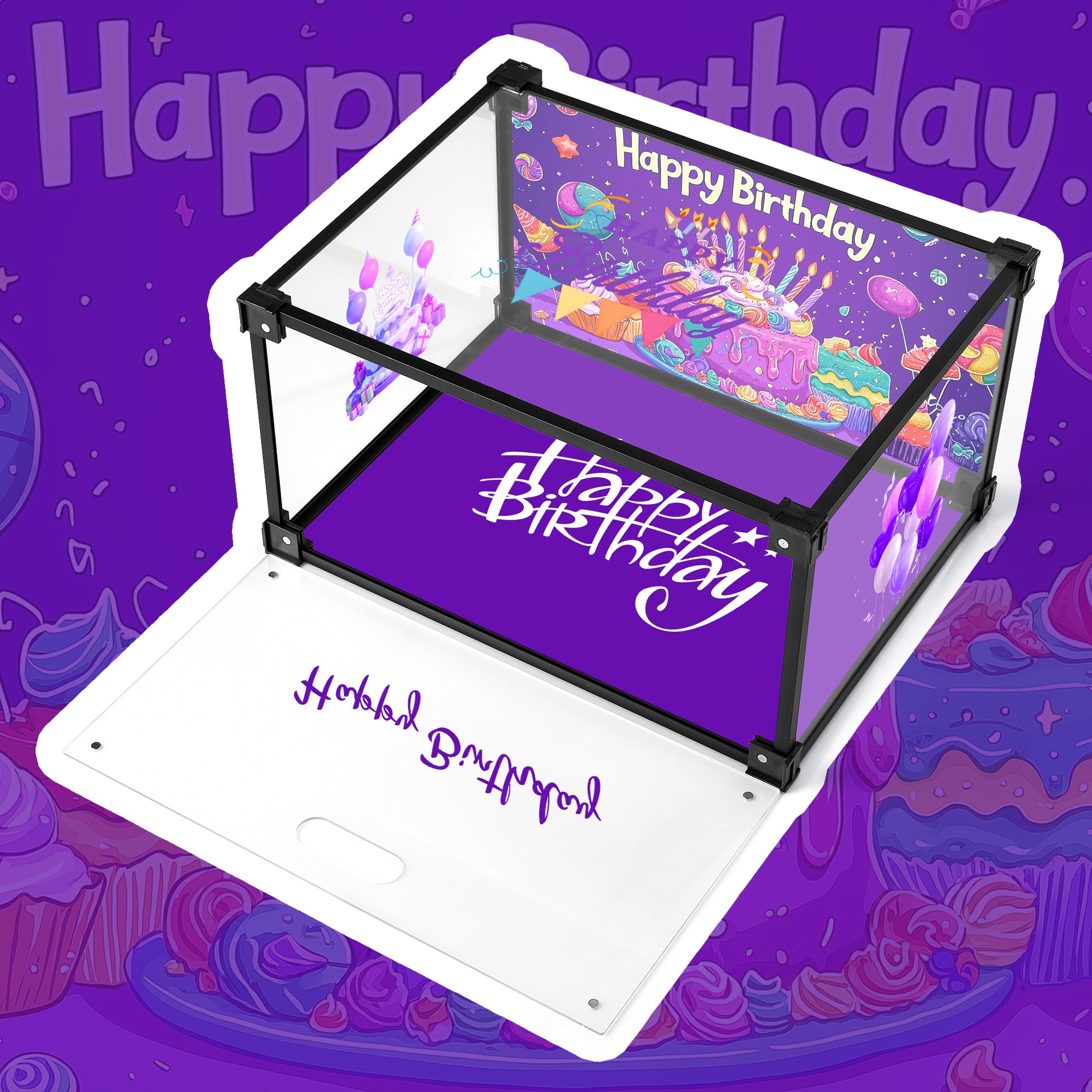 Birthday Bliss Custom Acrylic Shoe Display Box