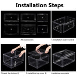 12 Packs Acrylic Clear Drop Front Shoe Boxes -5