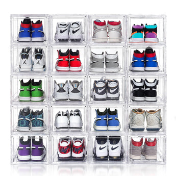 12 Packs Acrylic Clear Drop Front Shoe Boxes -2