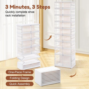 Installation Free Shoe Storage Boxes with Lids and Wheels -6